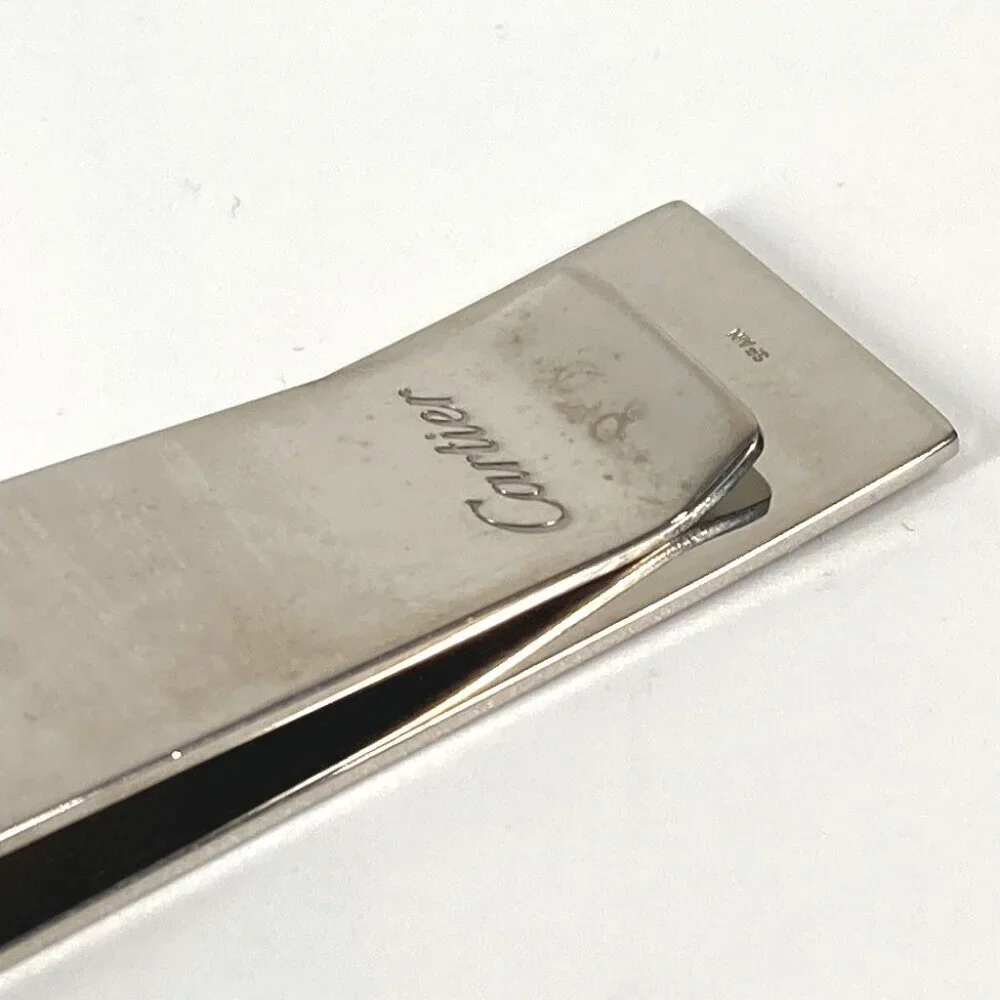 CARTIER logo Wallet Money clip SS Silver